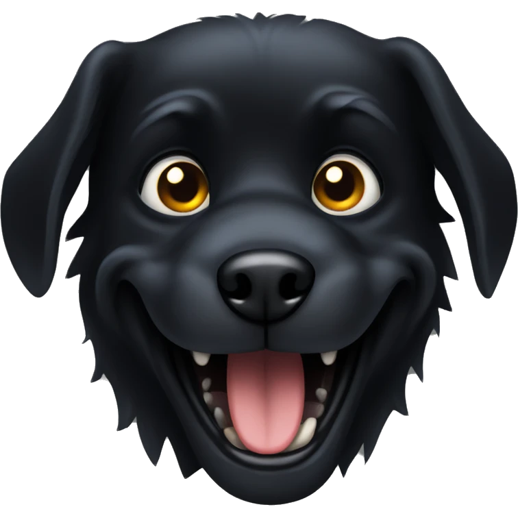 scary evil black dog emoji