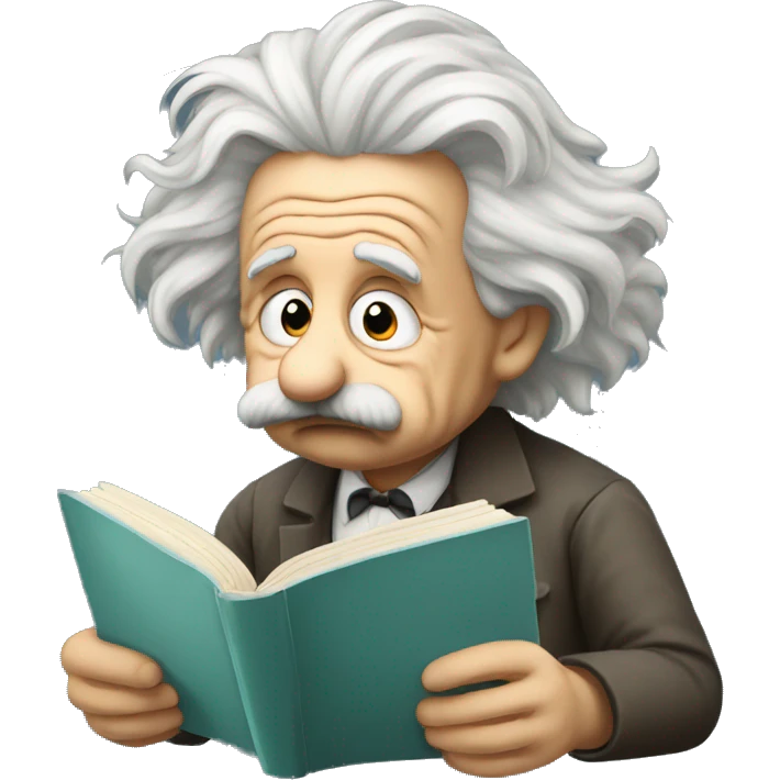 albert einstein sad reading book forward emoji