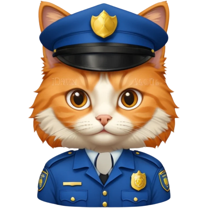 oranh fluffy cat - police officer emoji