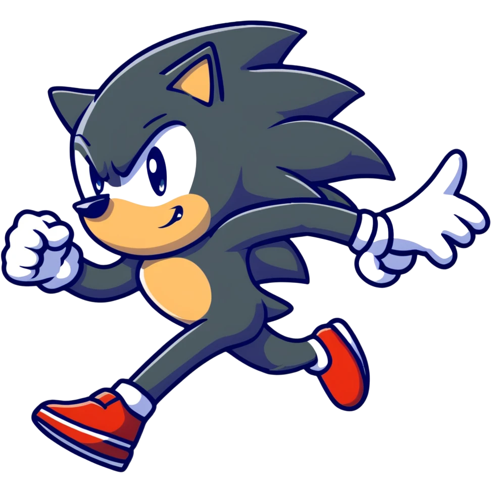 Sonic, Silver, and Shadow running emoji