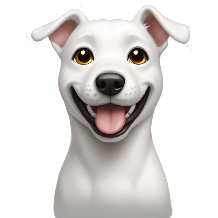 Perro blanco feliz  emoji