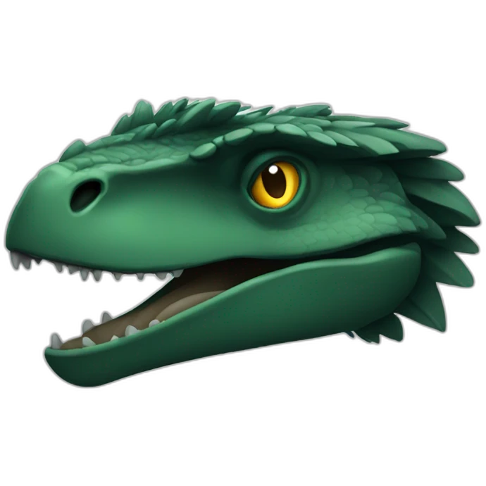 dark green raptor head sleep emoji