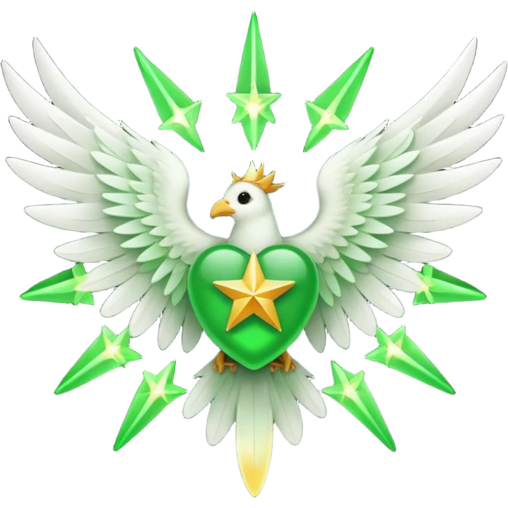 green star with white wings emoji
