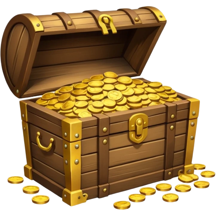 treasure chest with pirate golds in it emoji
