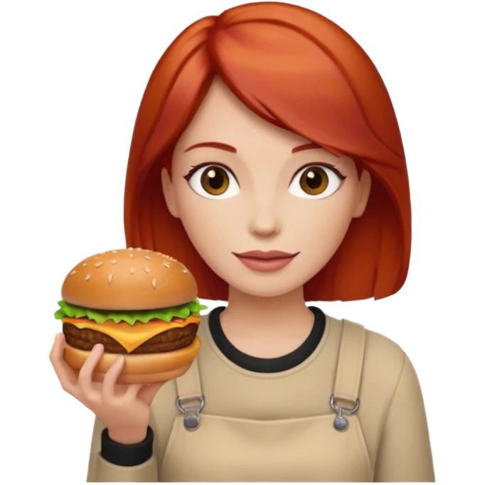 women  with hamburgers red hair emoji