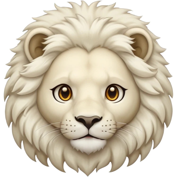 clear white lion with light brown eyes emoji