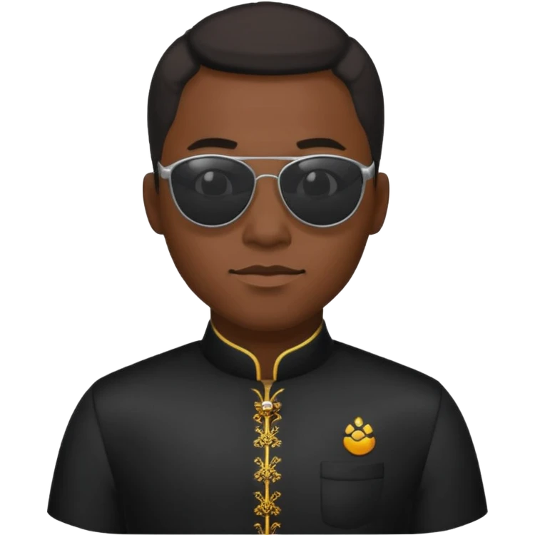 cheongsam ancient black man with sunglasses emoji
