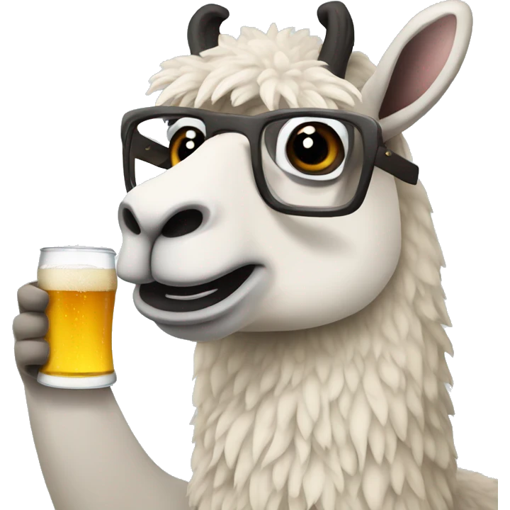 lama drinking beer emoji