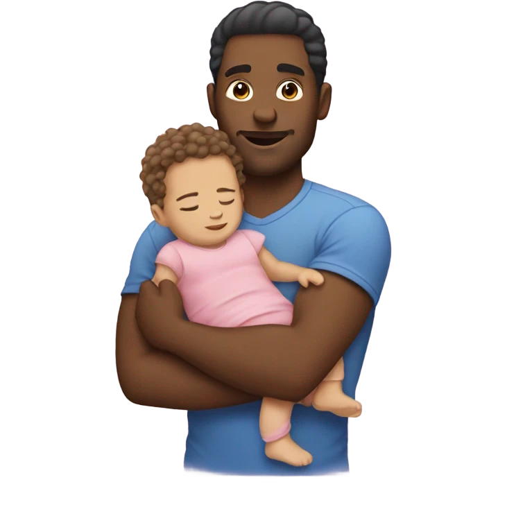 Man holding small baby girl emoji