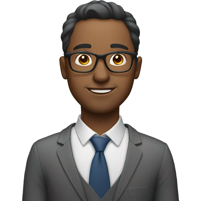 Man wearing glasses doing office work emoji