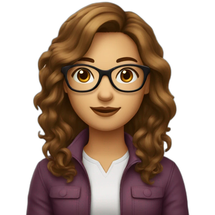 Fille a lunettes cheveux bruns au carré emoji