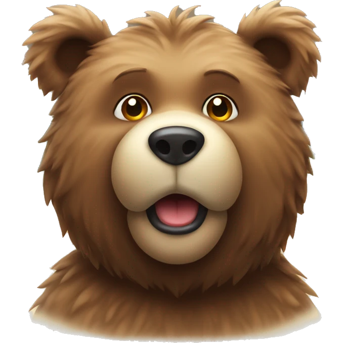Furry brown bear sunny beach emoji
