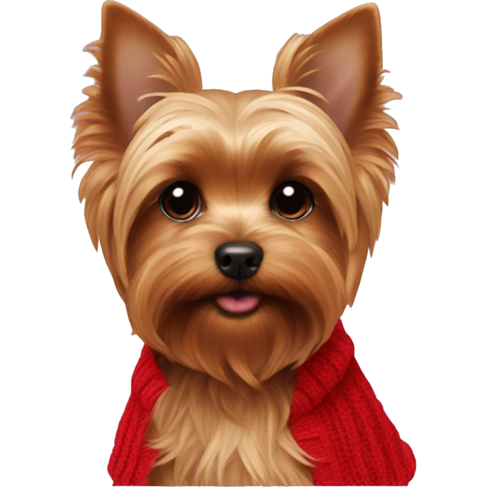 Yorkie puppy in a red sweater emoji