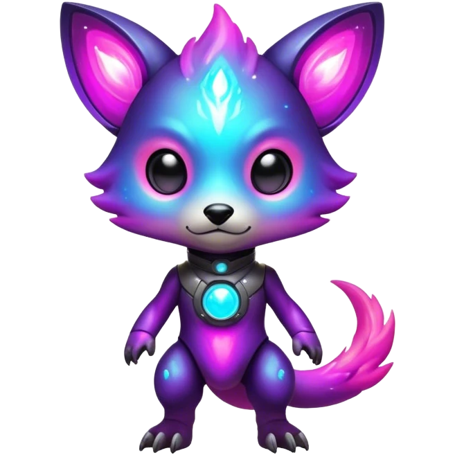 Epic Edgy Cute Colorful Nebula Modern Futuristic Vernid-Protogen-creature-animal, full body emoji