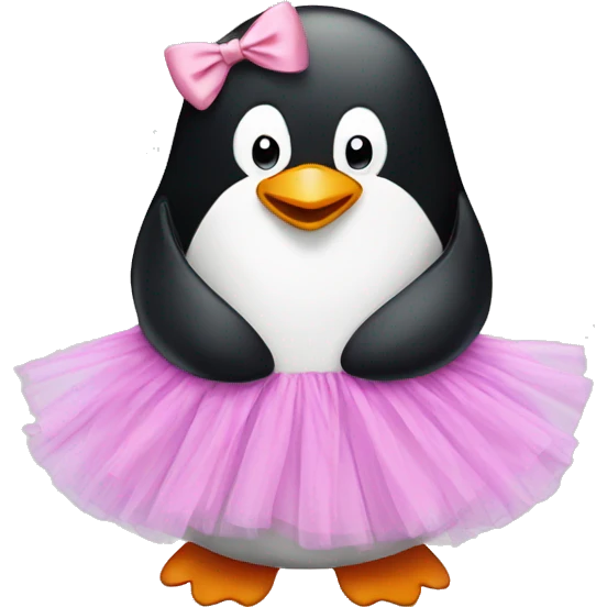 Penguin with a tutu emoji