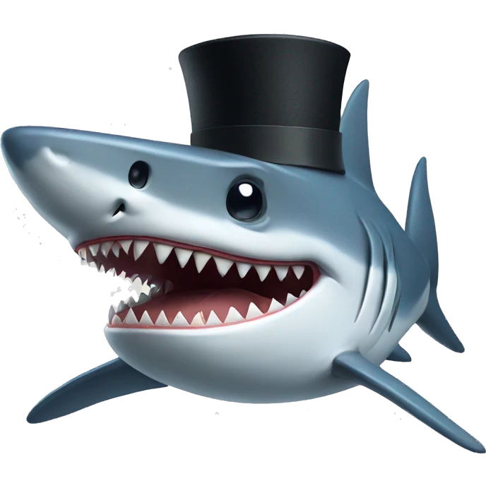 shark with tophat emoji