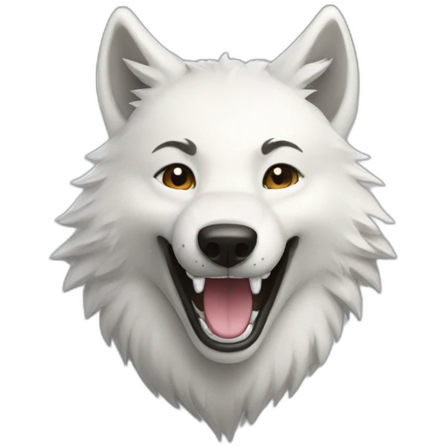 white wolf smiling emoji