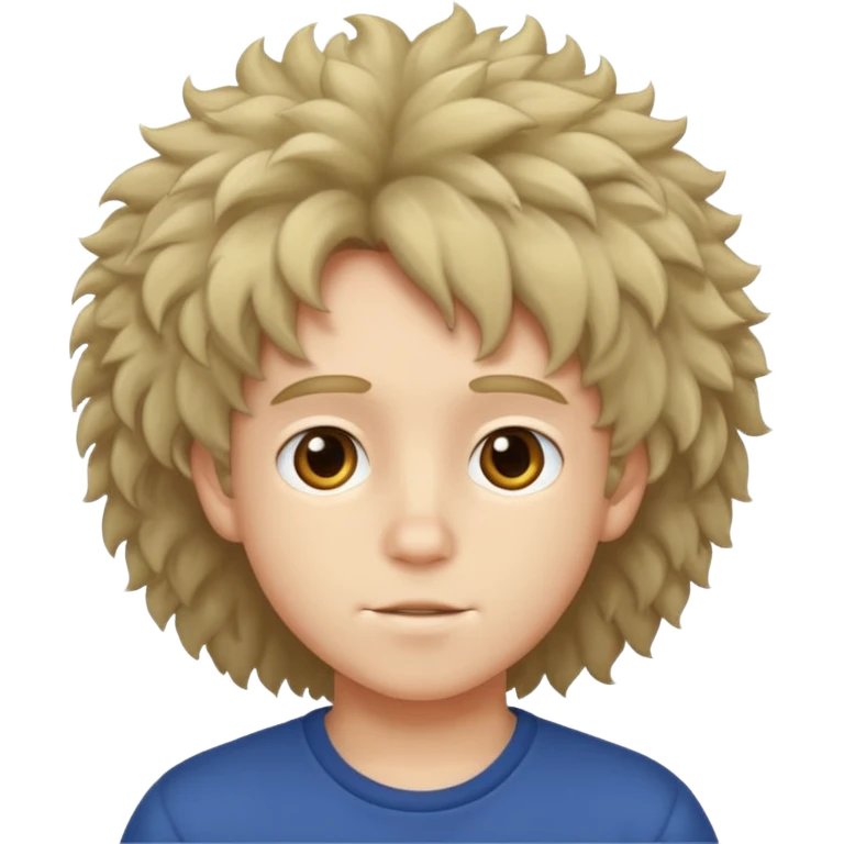 fluffy hair with fair skin boy emoji
