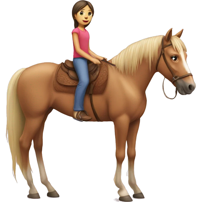 Caballo con una niña emoji