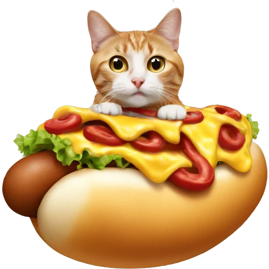 Cat wearing hotdog suit  emoji