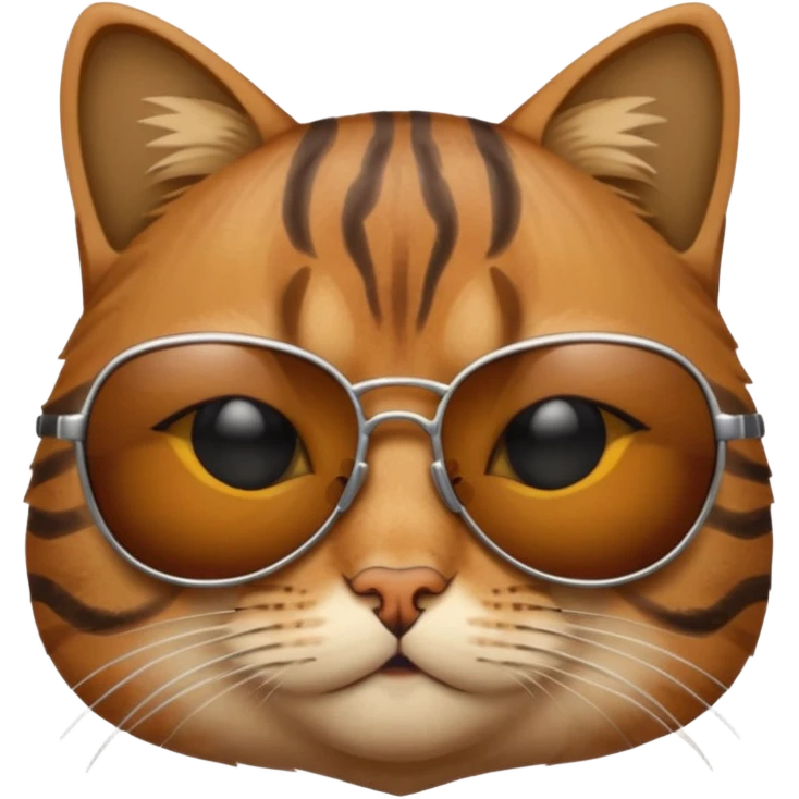Gato enojado con gafas en la plya emoji
