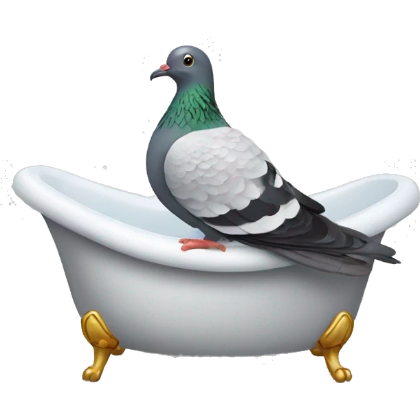 pigeon in a bath emoji