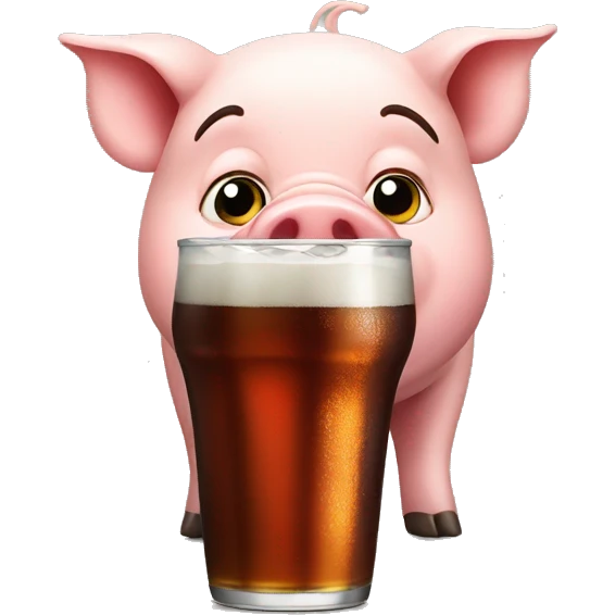 pig drinks cola emoji