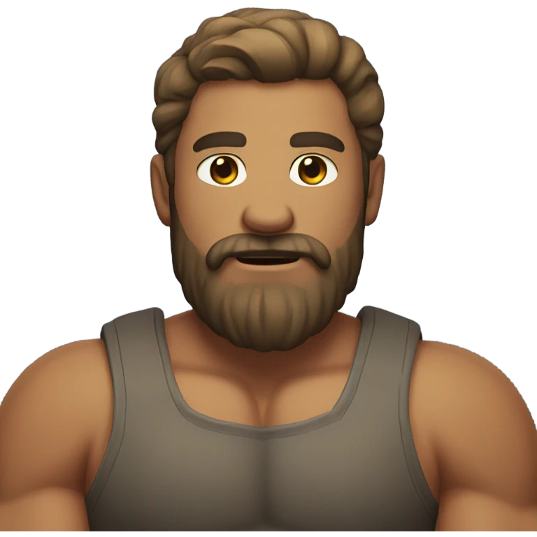 muscular man with beard emoji