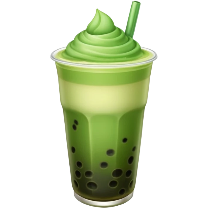 make a matcha boba tea emoji that is green and gradient emoji
