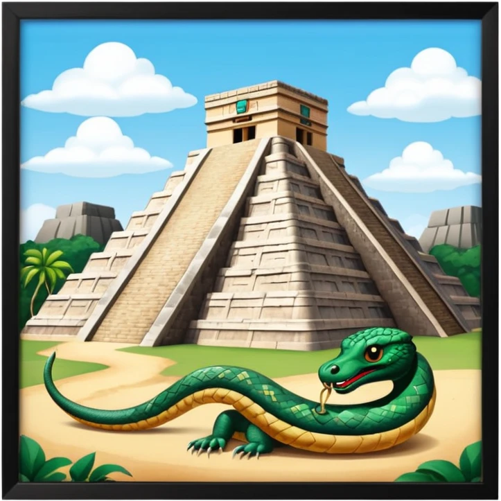 chichen itza with serpent emoji