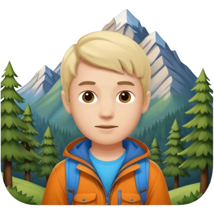 Boy, Mountain Campers. emoji