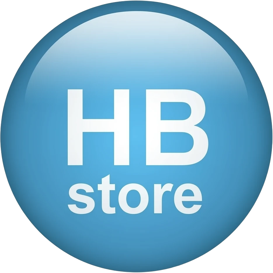 creer moi une icone ronde ecrit HB store au milieu emoji