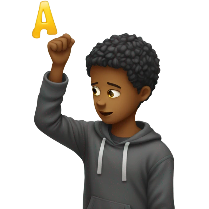 A kid making a dab  emoji