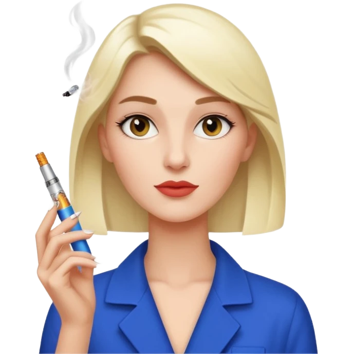Elisabeth Borne with her electric cigarette emoji