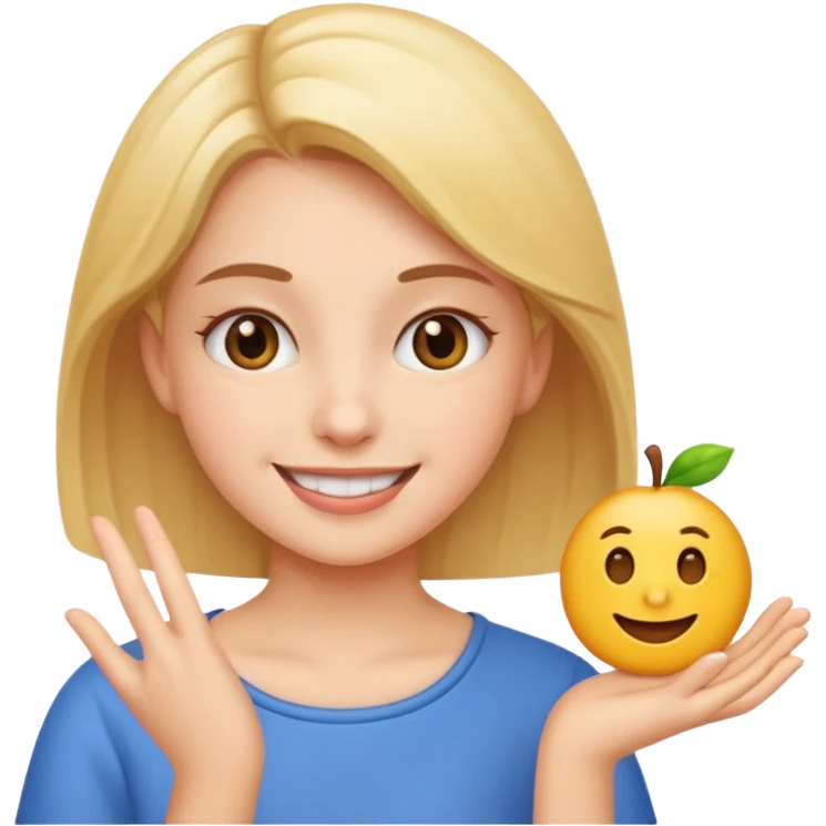 A girl teaching how to make an emoji emoji