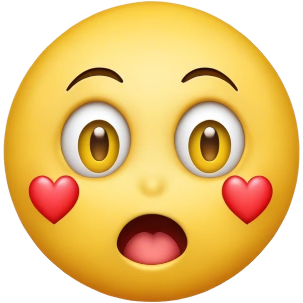 Smily face with hearts and shocked  emoji