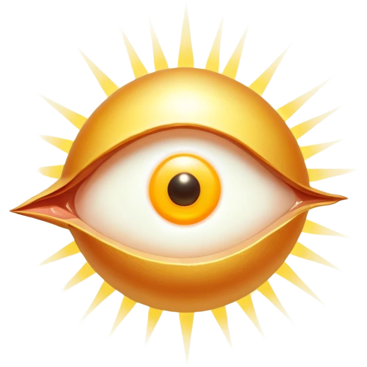 Glowing chicken and egg yolk emitting golden rays toward an ethereal eye and a section of regenerating skin. The eye brightens as the light touches it, while the skin shows visible renewal with a warm golden glow, illustrating vitamin A benefits. emoji