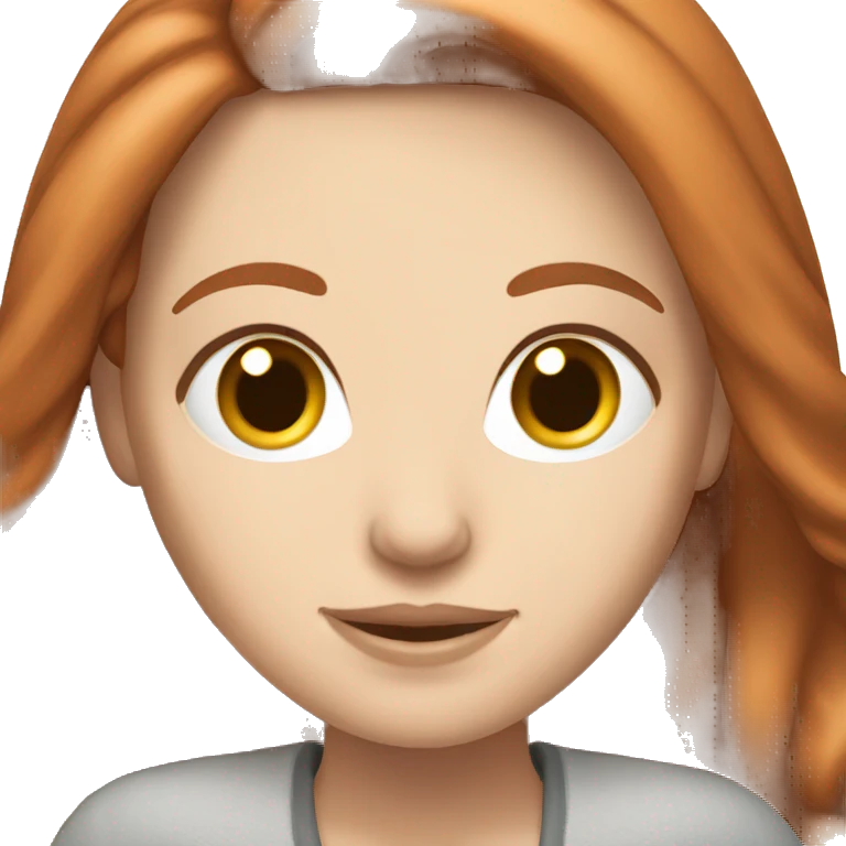 white girl with long auburn hair  emoji