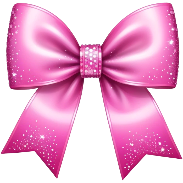 Pink bow with sparkles emoji