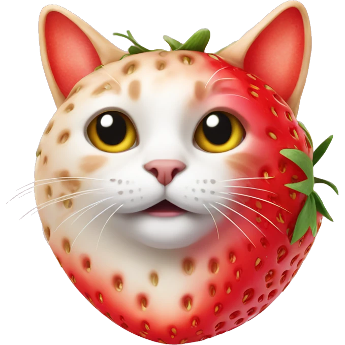 Cat made of strawberry emoji