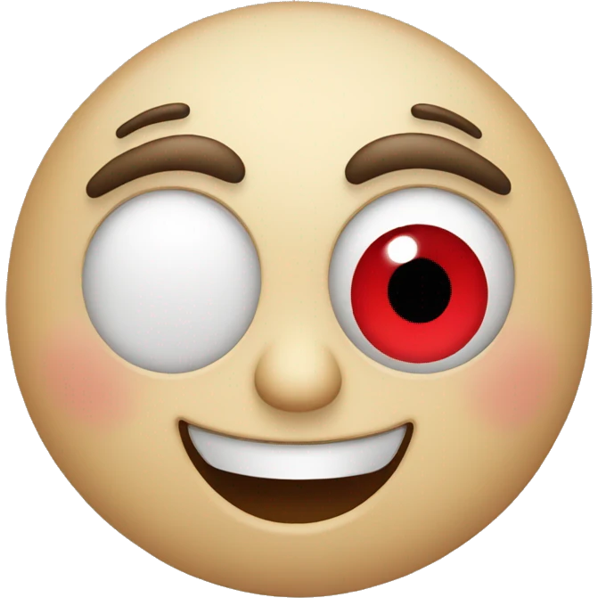 Smiling emoji with red eyes emoji