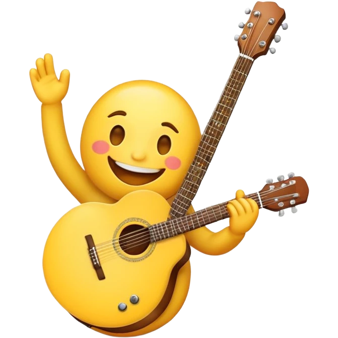 Yellow emoji playing guitar emoji