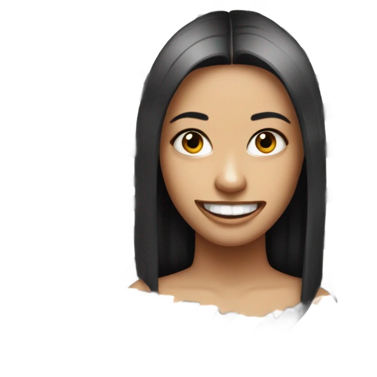 Girl with eyebrow piercing and piano keys for teeth emoji