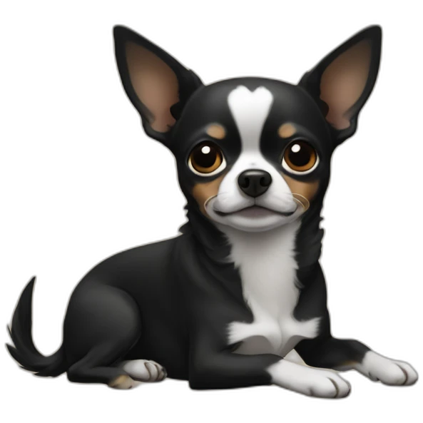 chihuahua negro durmiendo emoji