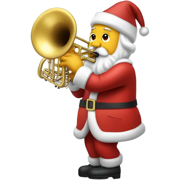 Santa playing a trombone emoji