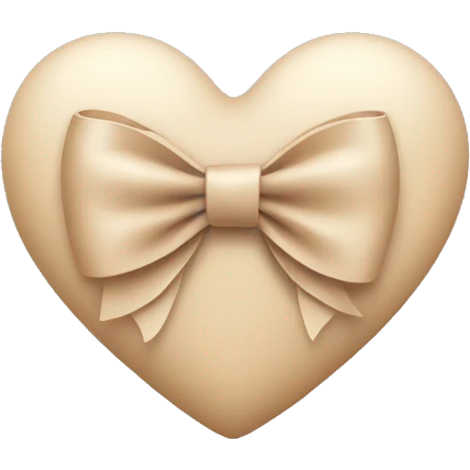 beige heart with bow emoji