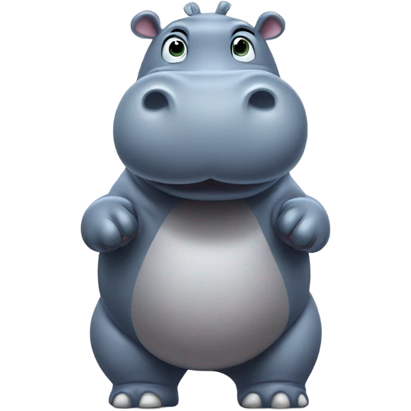 hippo waving emoji
