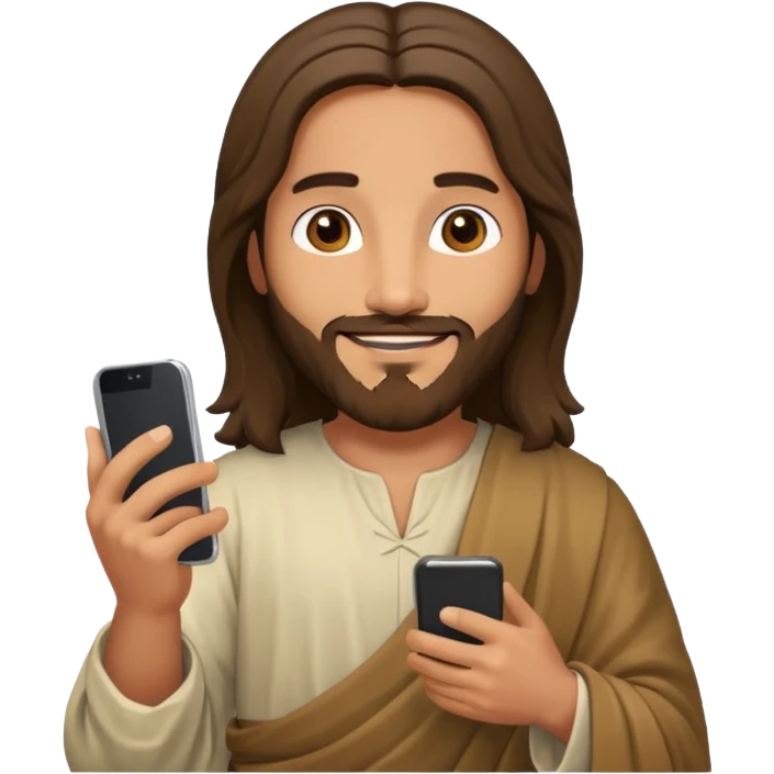 Jésus sur son téléphonesur son téléphone emoji