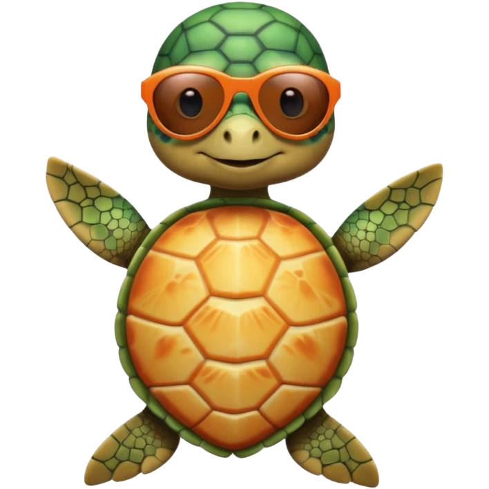 Wild SeaTurtle wearing  swimsuit and sun glasses emoji