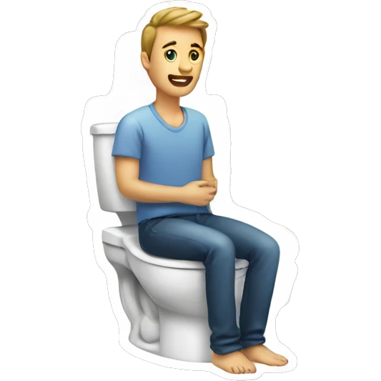 Man on toilet generating emojis emoji